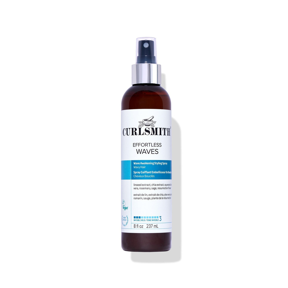 Curlsmith Effortless Waves spray bottle on a white background
