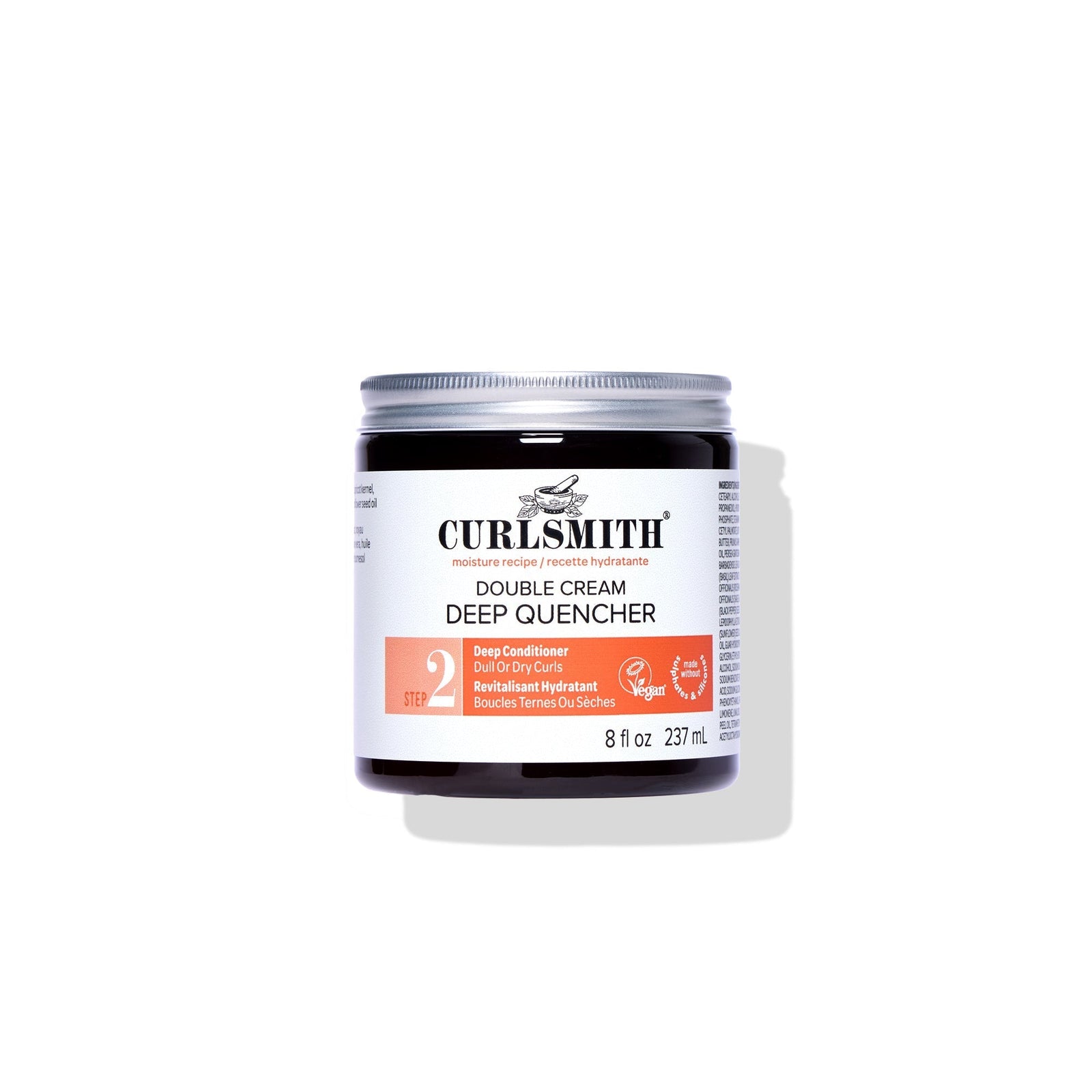 Curlsmith Double Cream Deep Quencher hair product jar on a white background