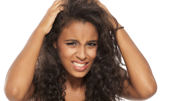 Woman holding her hair